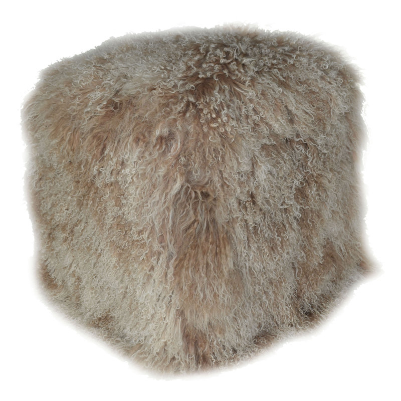 Tibetan Square Pouf, Brown 