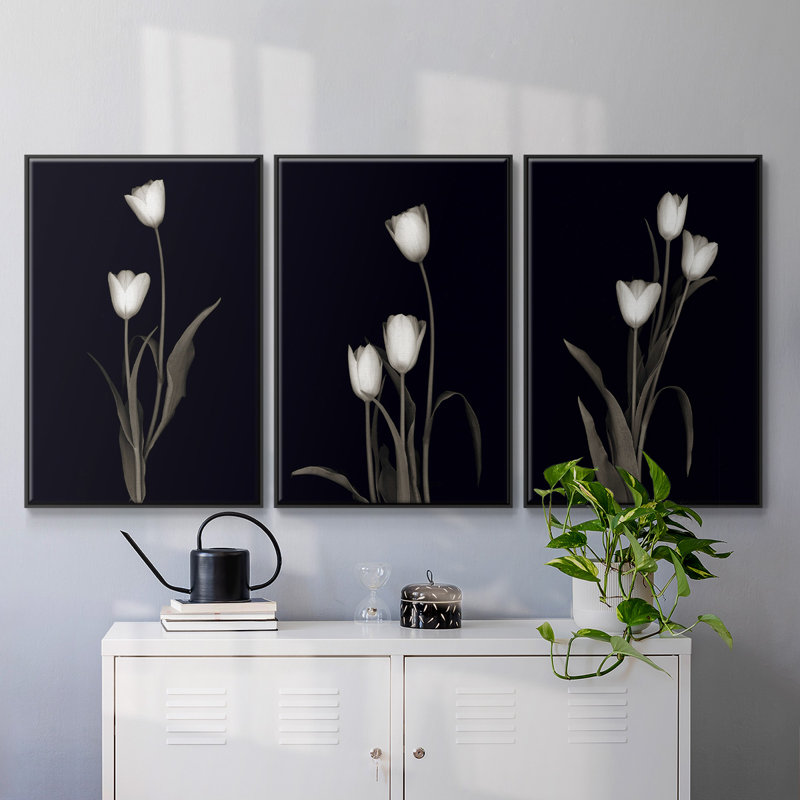 Tulipe Pose I, H 24 po x l 48 po x P 2 po, Noir