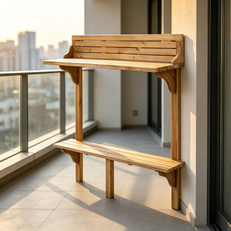 TABLE DE BAR DE BALCON EN BOIS