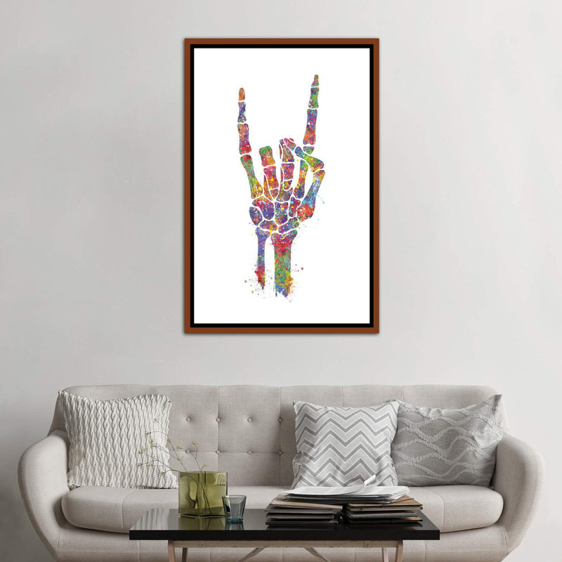 «Skeleton Hand» - reproduction, Cadre bois classique, H 40 po x l 26 po x P 1,5 po