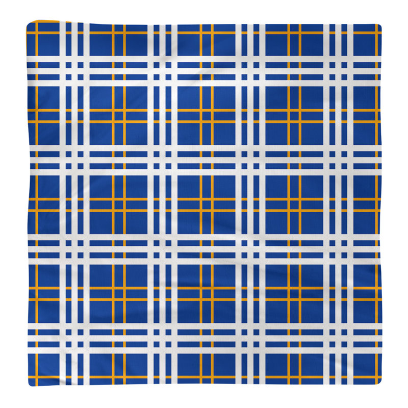 Plaid Square Napkin, Blue/Gold/White, Polyester, 10" x 10"