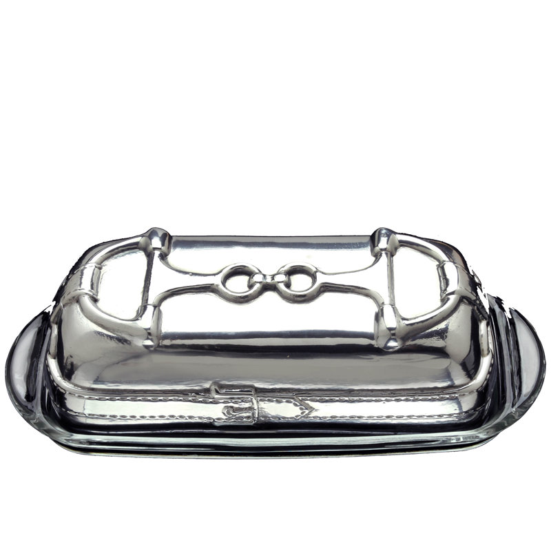 Arthur Court Designs Equestrian Aluminum Butter Dish