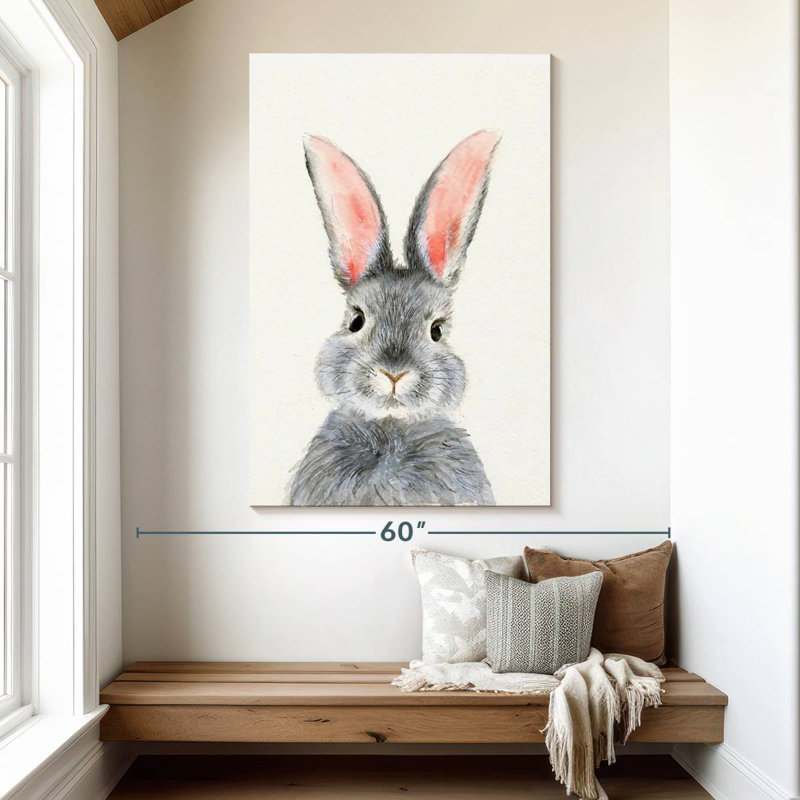 Brampt Fluffy Gray Bunny, 51" H x 34" W