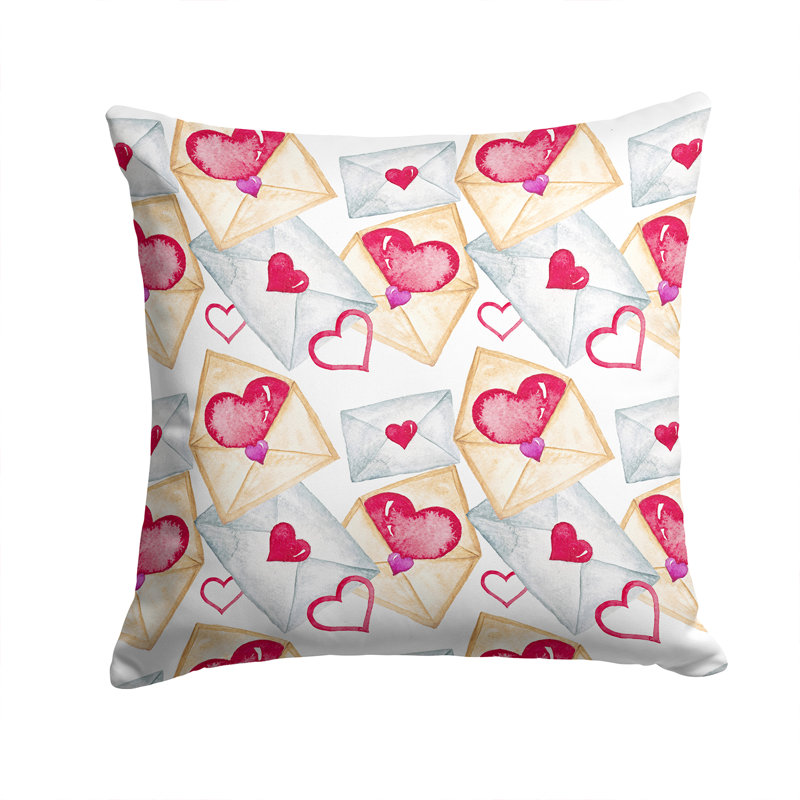 Coussin décoratif extérieur aquarelle love letters, 14 po x 14 po