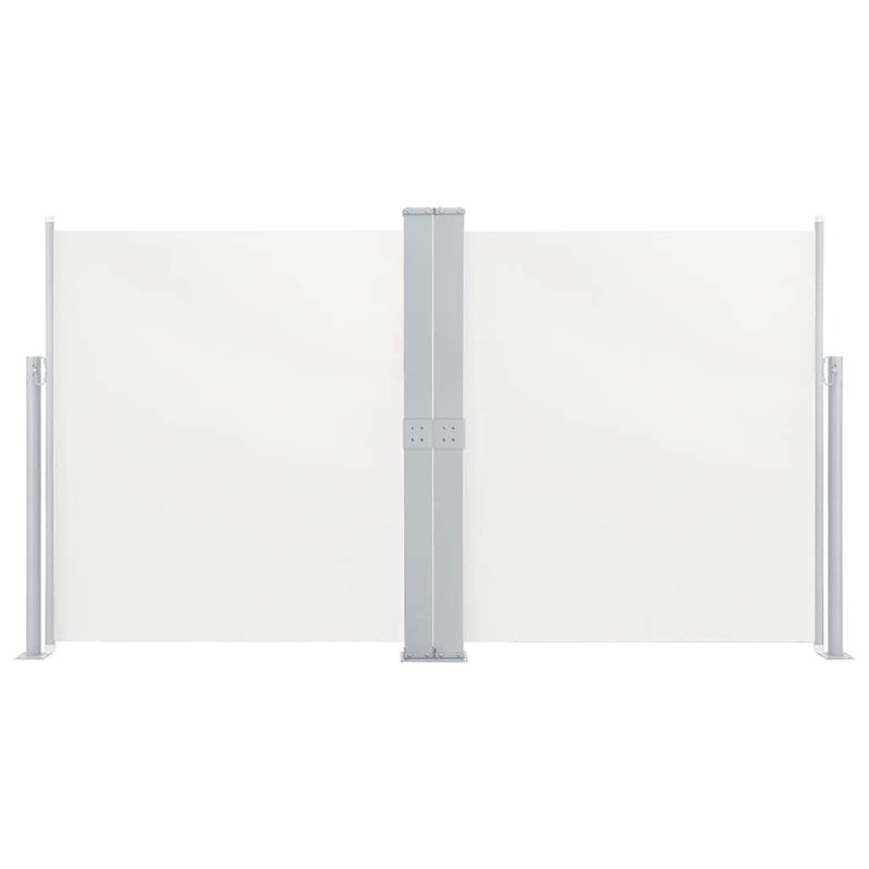Retractable Side Awning Folding Privacy Screen Outdoor Divider Wall, 55.1" H x 236.22" W, Cream