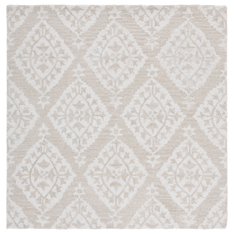Salerna Micro-Loop Hand Tufted Wool Damask Rug