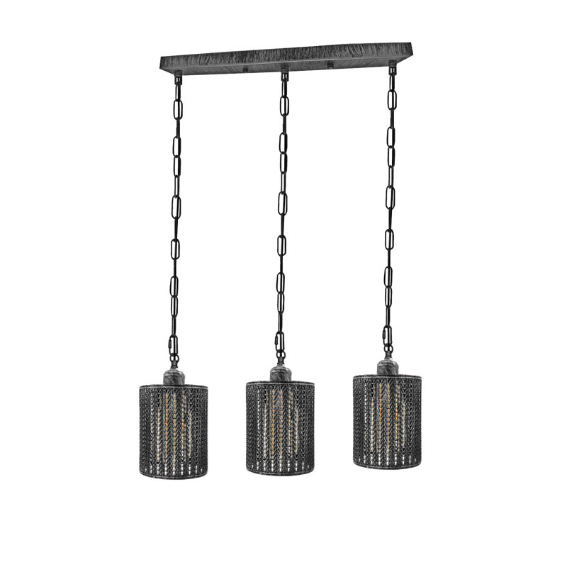 Chonie 3 - Light Kitchen Island Pendant, No, Brushed Silver