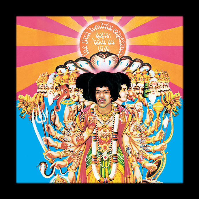 Jimi Hendrix - Axis Bold As Lo 12 x 12, affiche encadrée gélifiée