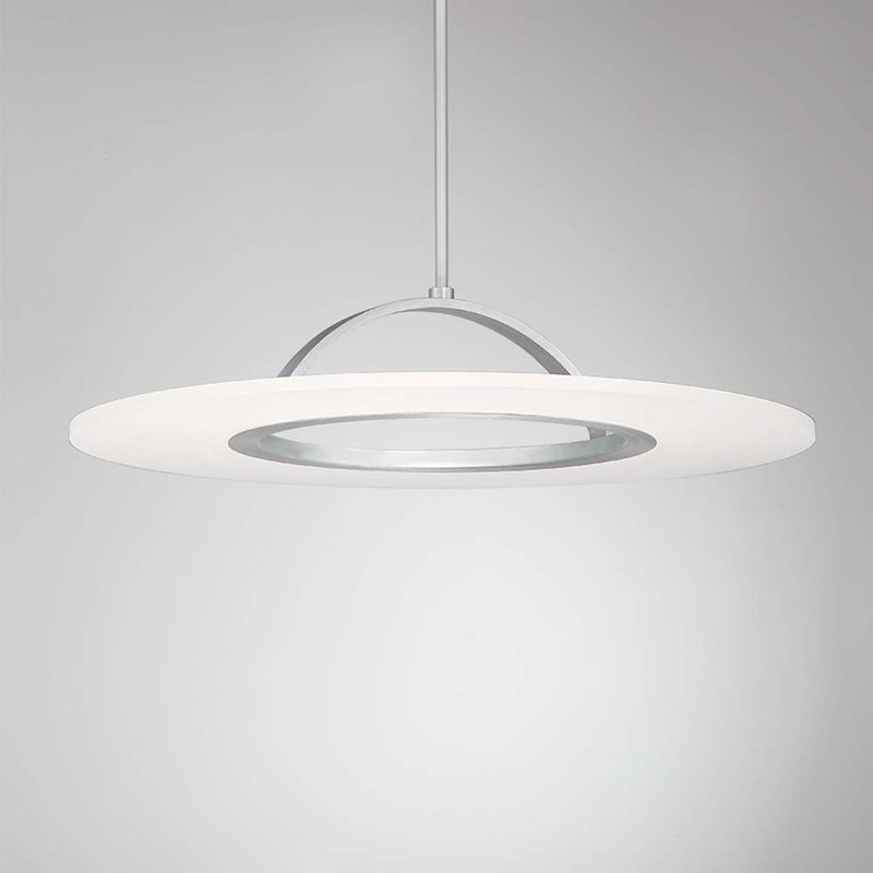 Zamir Acrylic LED Semi Flush Mount, Brushed Aluminum