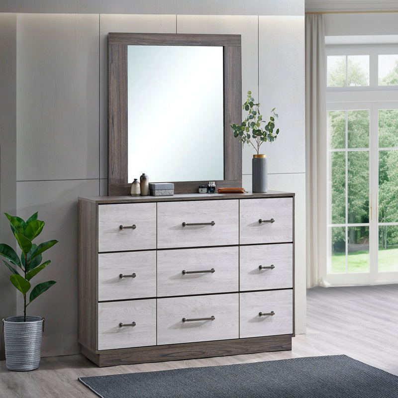 Dresser(Without Mirror) , Gray/Oak