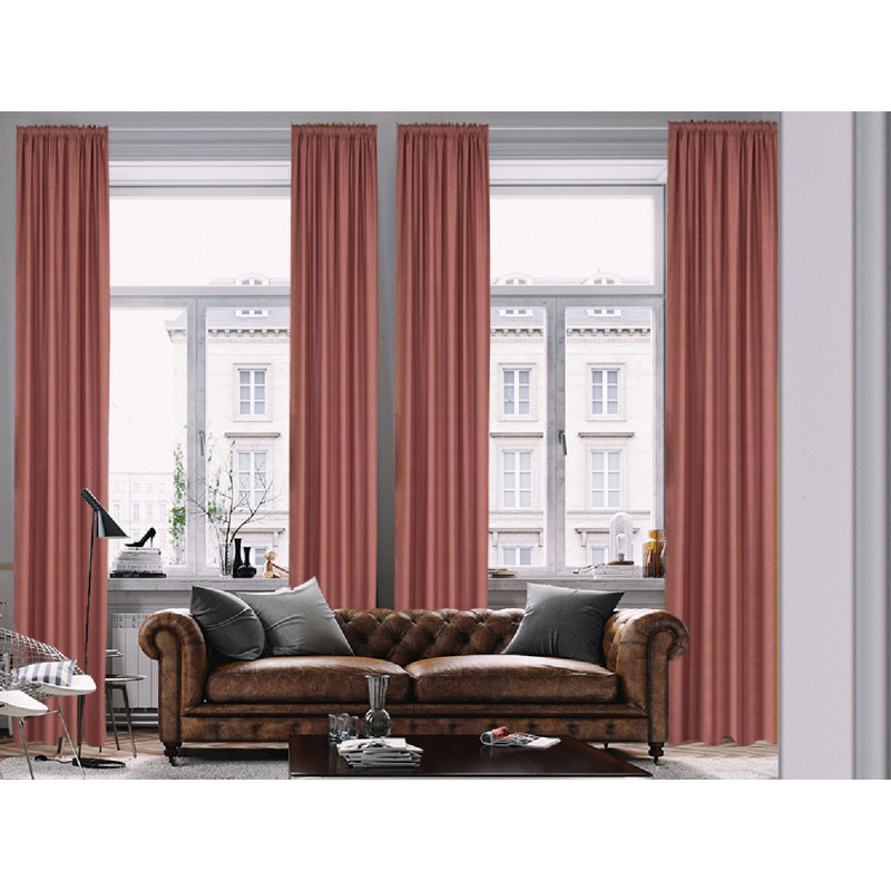Rideau simple occultant doublé, Rose, L 100 po x L 95 po