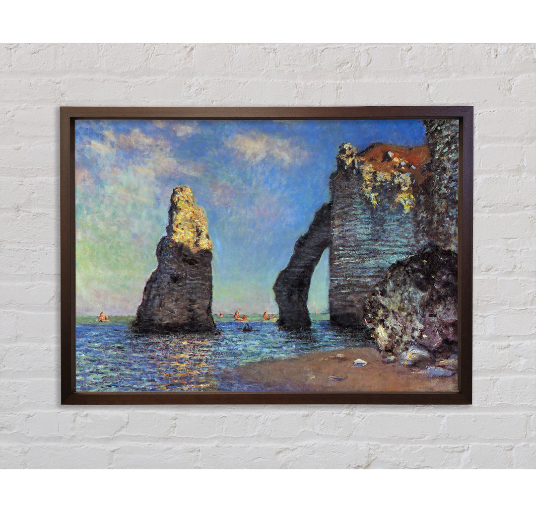 Monet Die felsigen Klippen von Etretat - Einzelbildrahmen Kunstdrucke auf Leinwand