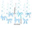 Bannière bleue et paillettes suspendues «Happy Birthday»