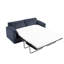 Canapé futon moderne de 79,13 pouces, lit en velours côtelé bleu, structure en métal, 2, support de 450 lb, canapé en éponge haute pour le salon, éponge, facile à assembler