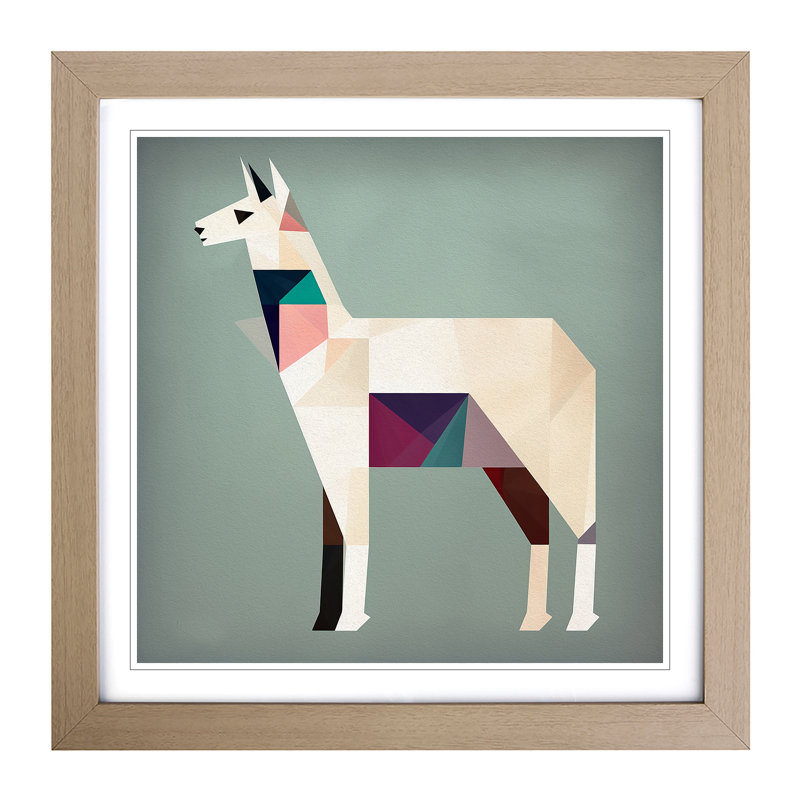 Llama Suprematism No.1 - Framed Print, Oak