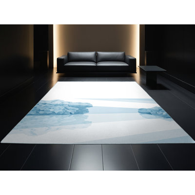 Tapis bleu délavé à la machine Paizlei Salar Uyuni Bolivia - bleu ciel