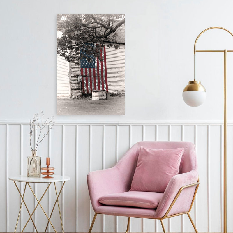 Drapeau de grange, art contemporain, H 24 po x l 16 po