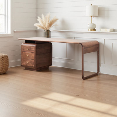 Modern style walnut wooden desk