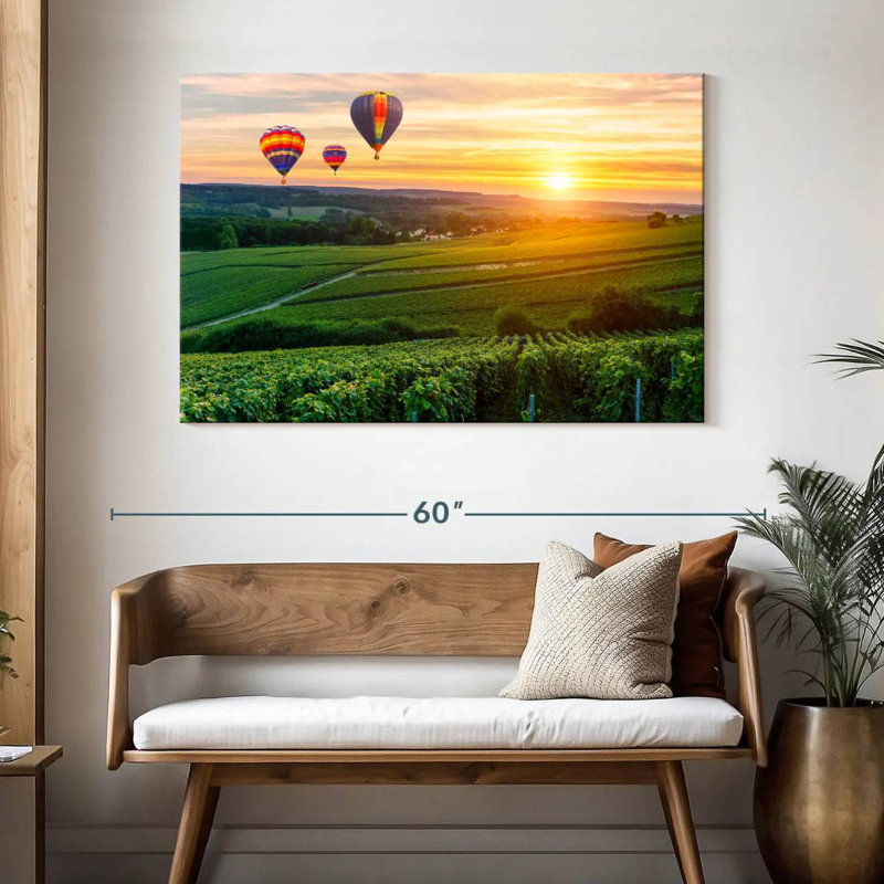 Ballons Alvord au-dessus du vignoble, H 32 po x l 48 po