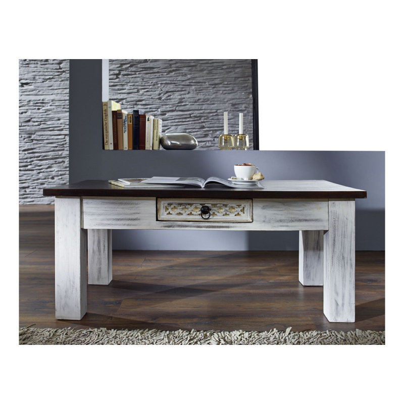 Castle-Antik Solid Wood Four Leg Coffee Table with Storage
