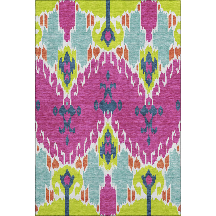 Premium Machine Washable Prisco Pink Rug
