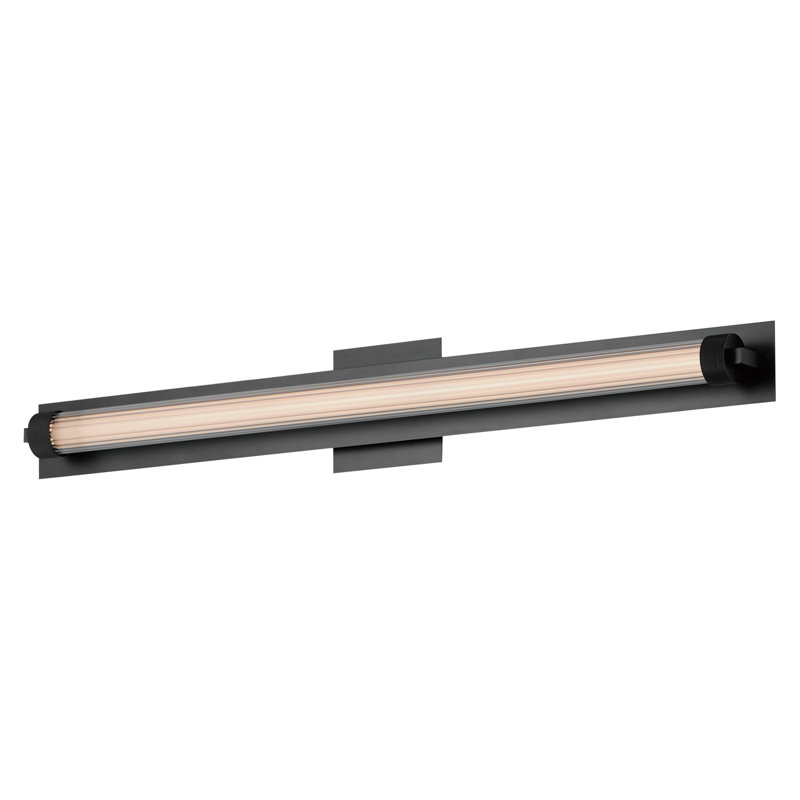 Delice LED Flush Mounted Sconce, 4.75" H x 30" W x 3" D, Matte Black