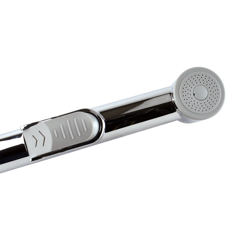 Chrome Handheld Bidet with Single Faucet Handle