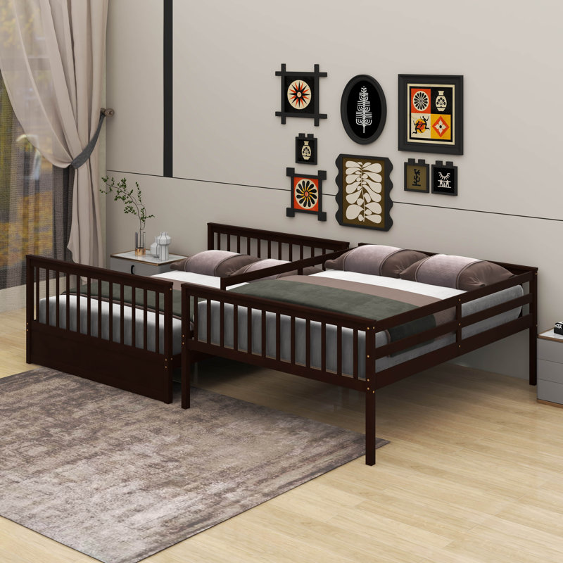 Full-Over-Full Bunk Bed With Ladders And Drawers, Espresso