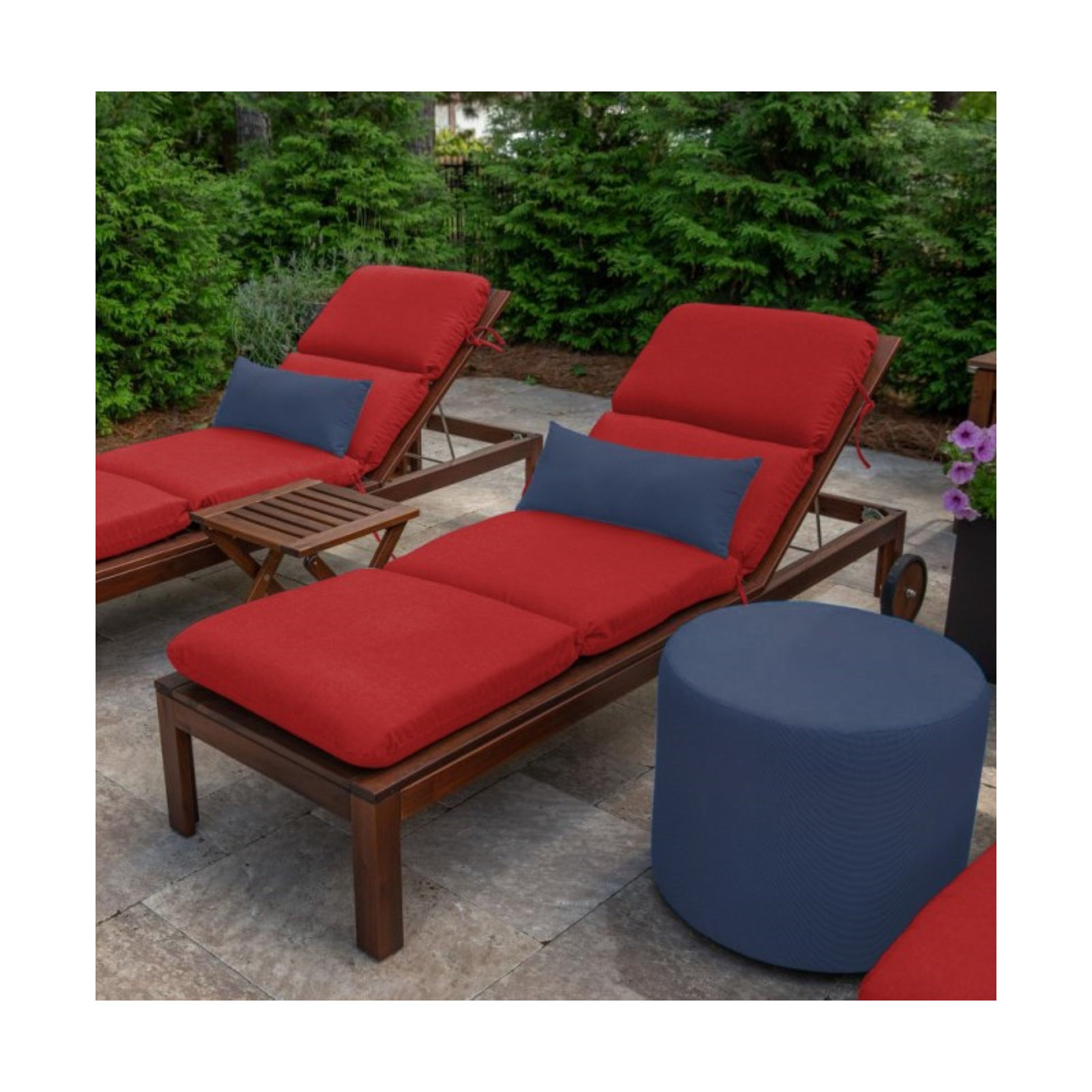 Marlowe Sunbrella® 1-Piece Outdoor Chaise Cushion, Red Performance