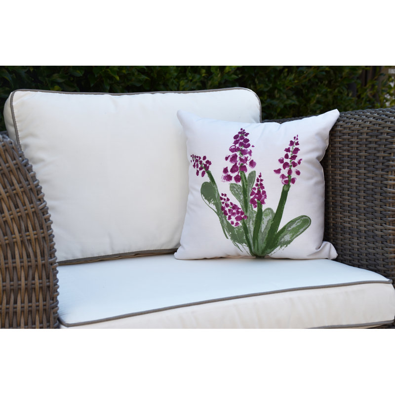 Housse de coussin d'extérieur carré Farmers Market, 18 po x 18 po, Mauve