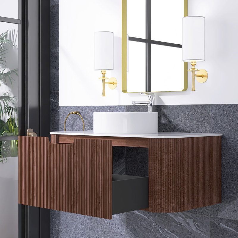 Meuble-lavabo mural simple 36 po avec lavabo en céramique 36 po