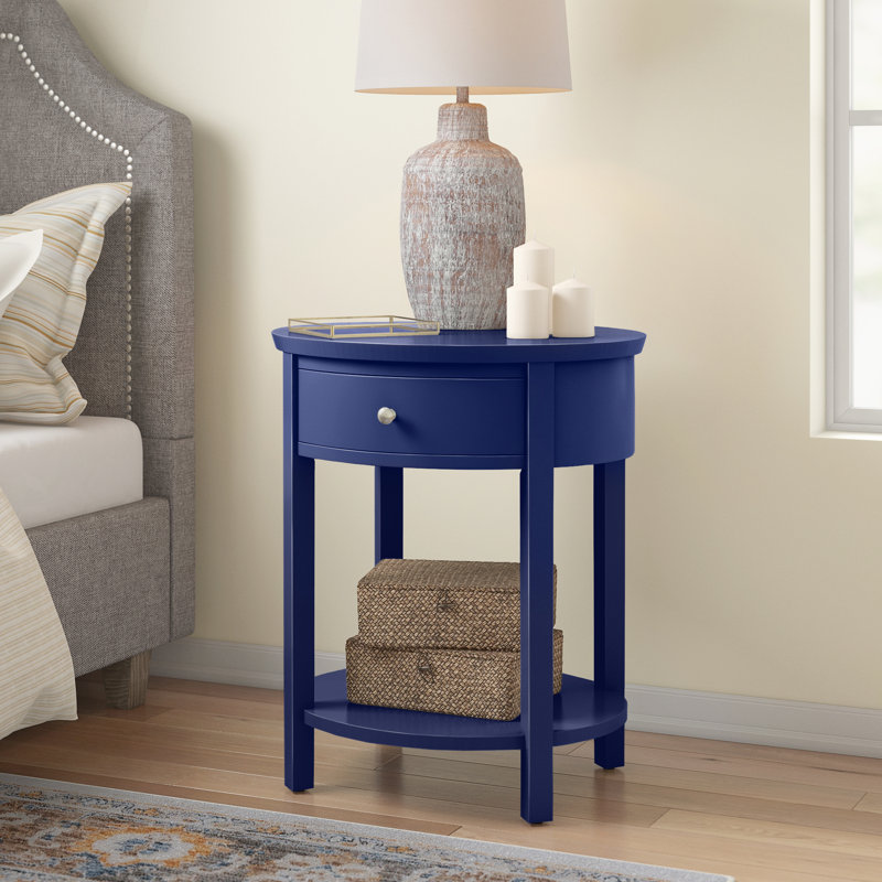 Table de bout avec rangement Zaheed, Bleu marine