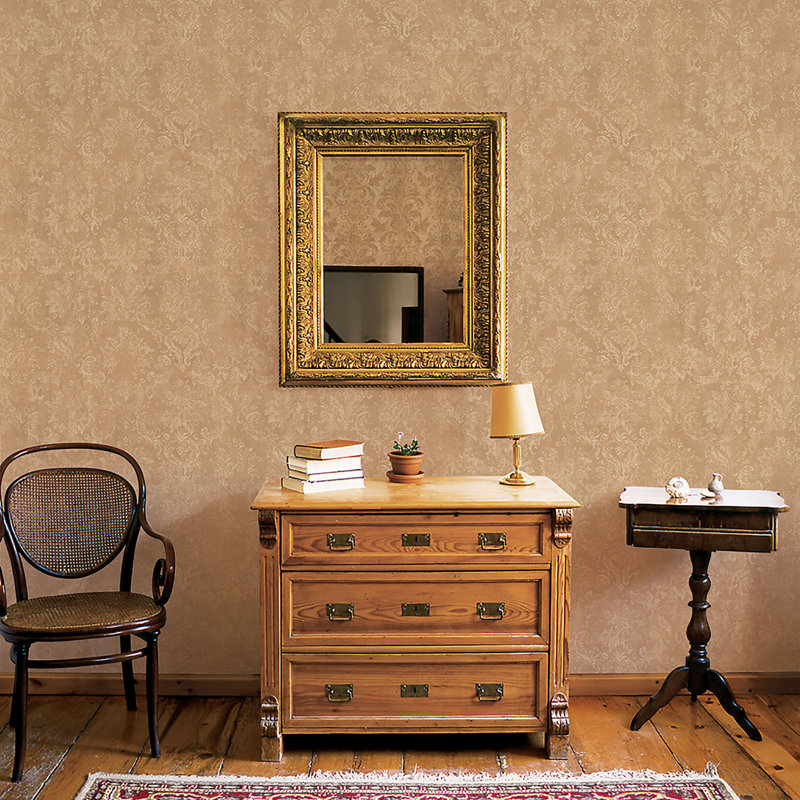 Positano 10m x 52.8cm Matte Wallpaper Roll, Dark Beige/Cream