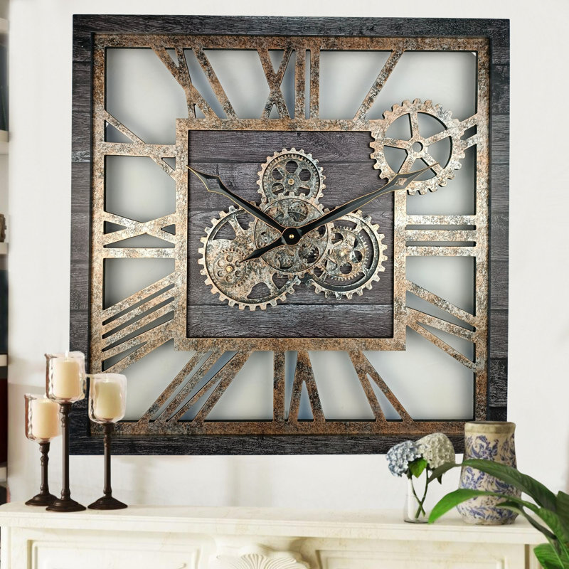 Solid Wood Wall Clock, Carbon Grey