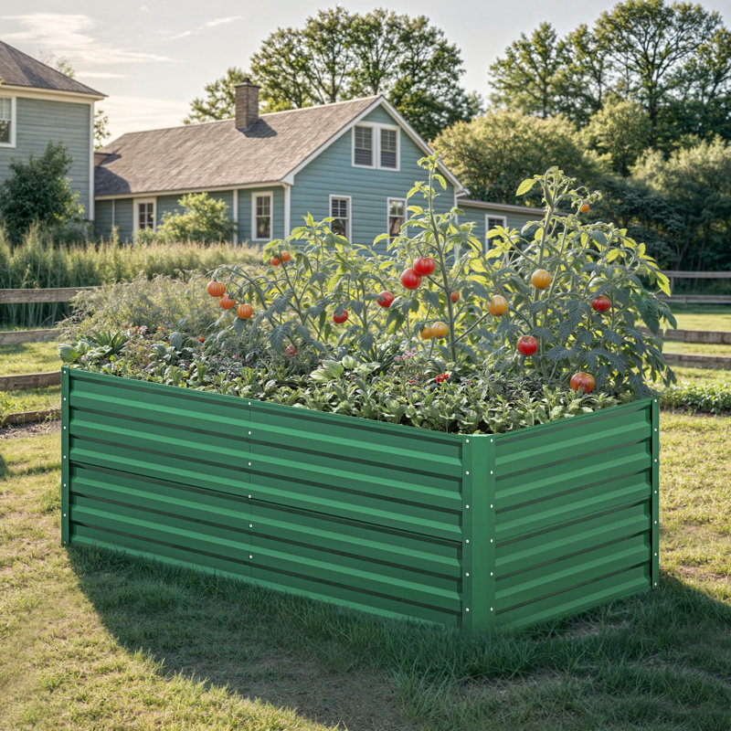 Millerville Raised Garden Bed-6x3x2 FT, Green, 24" H x 72" W x 36" D