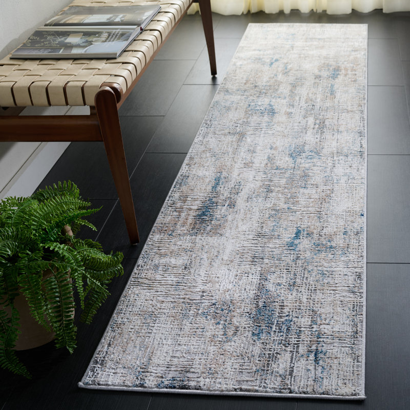 Tapis bleu / gris Neuman Vogue 117, Tapis de couloir 2 pi x 8 pi