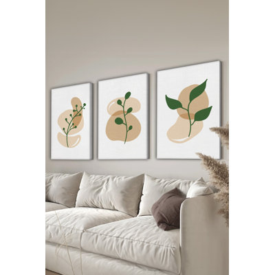 Superbe ensemble de 3 toiles décoratives, 15,7 x 23,6 pouces chacune | 100% toile de haute qualité, épaisseur: 1,2 po | Parfait pour le salon et le bureau, les couleurs vives et l'art moderne