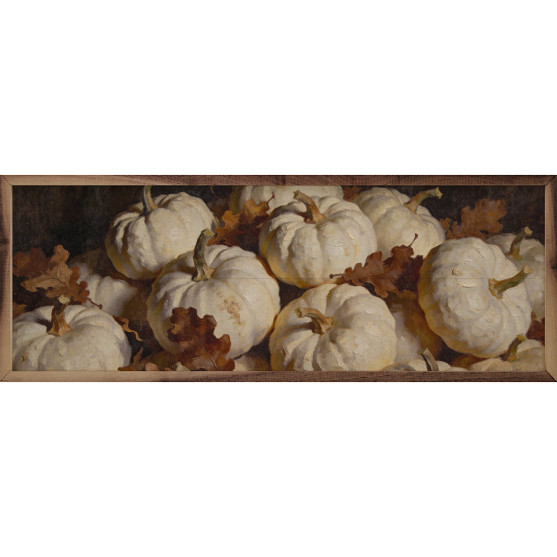 Grappe de citrouille blanche en feuilles d'automne, H 8 po x l 24 po