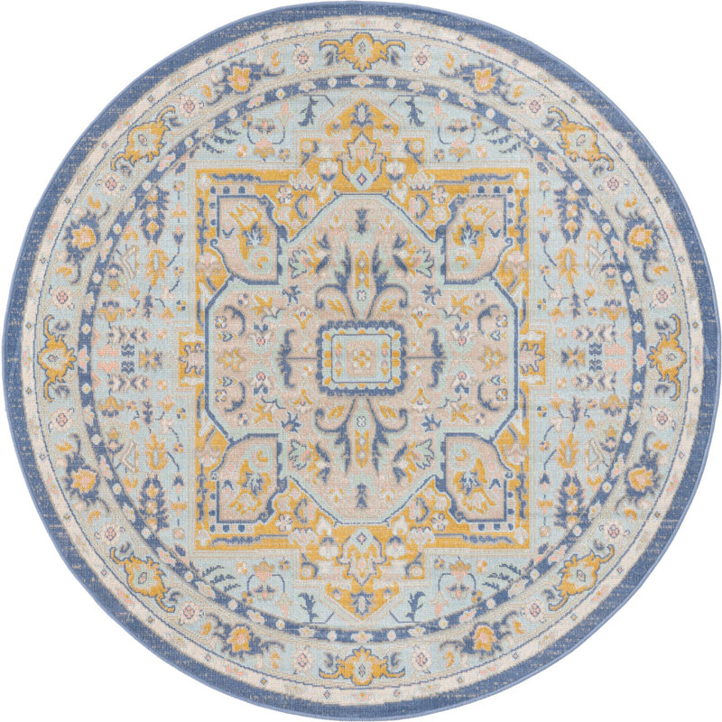 Matthei Oriental Indoor Rug, Round 5'