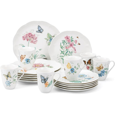 6342794  Butterfly Meadow 18-Piece Dinnerware Set