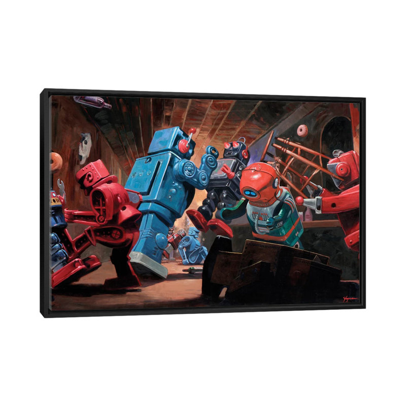 Malfonctionnement par Eric Joyner, impression sur toile, H 18 po x l 26 po x P 1,5 po, Toile encadrée noire, Pas de tapis