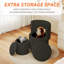 HDHNBA Foldable Backrest Vanity Stool Built In Storage Lockable Silent Swivel Rolling Casters-330129368