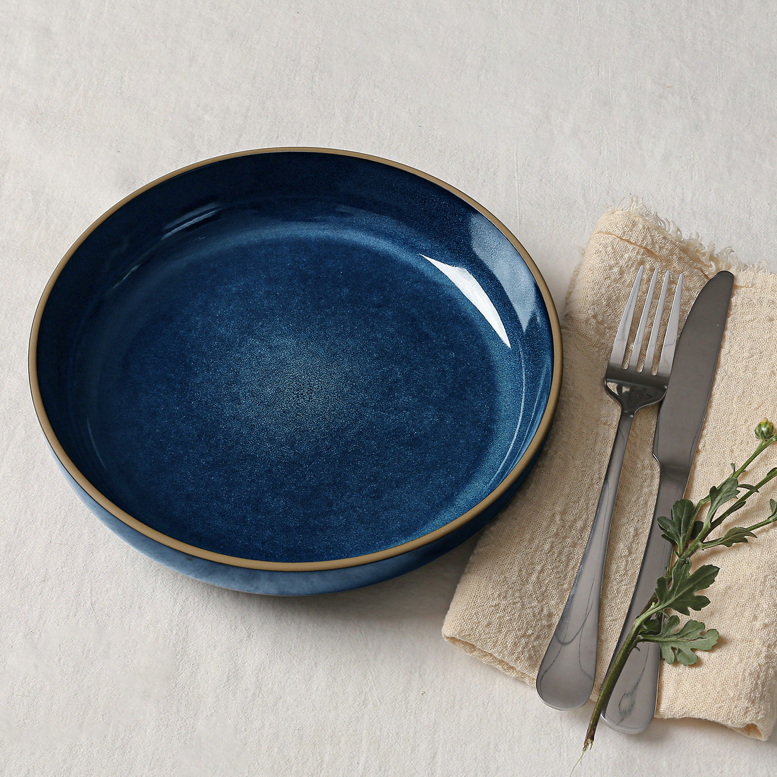 Willsboro 30oz. Stoneware Pasta Bowl, Midnight Blue