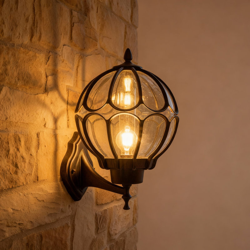 Lanterne murale en bronze antique