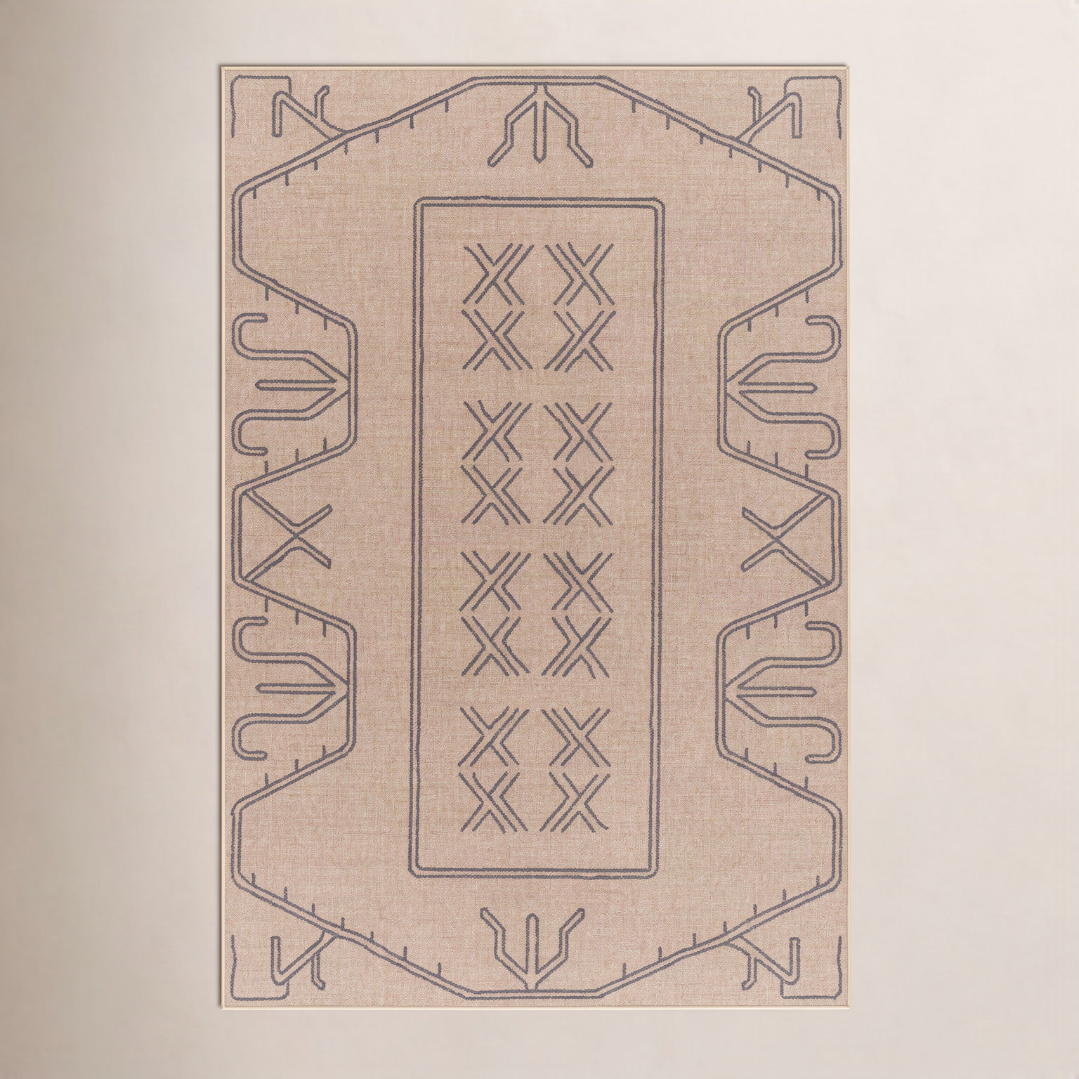 Keld Tan Moroccan Rug, Rectangle 5' x 8'