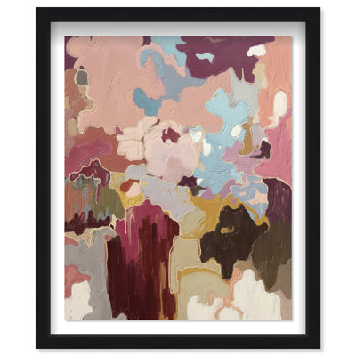 Ruby Love II Shadowbox Abstract Print by Oliver Gal, Black Frame, 16 x 20