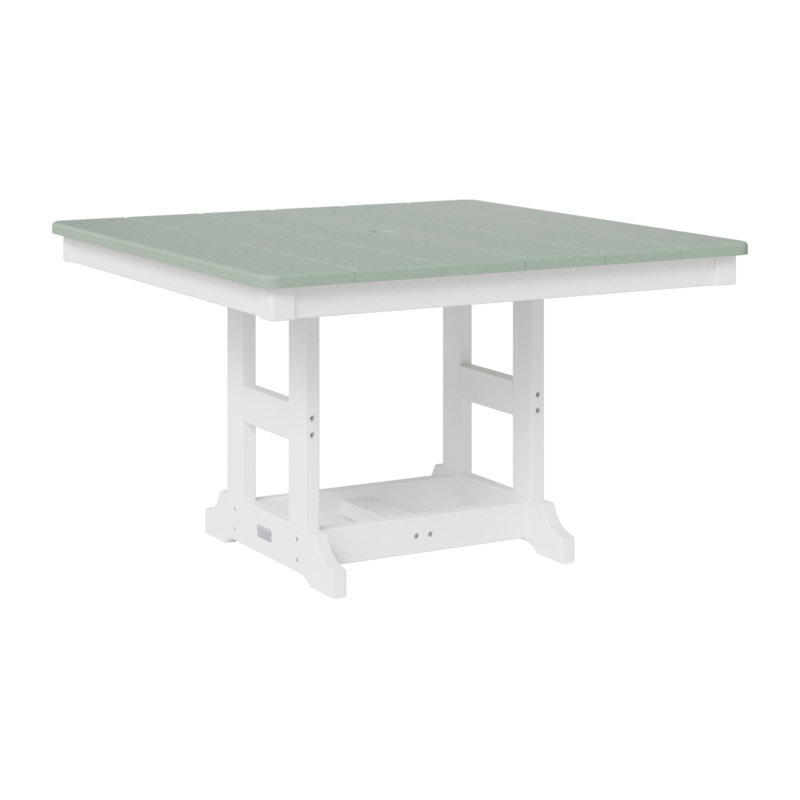 KIDS Outdoor Square Side Table, Seafoam/White