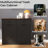 Black Double Tilt Out Trash Cabinet For 20 Gallon Cans, Space Hidden Design, Barn Door Style, Ideal Kitchen, Laundry Room, With 2 Additional Storage Drawers And Waterproof Tabletop Cabinet, Door,