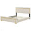 Lit plateforme tapissier Heerad avec tête de lit, structure en fil métallique et pieds en métal-62774127