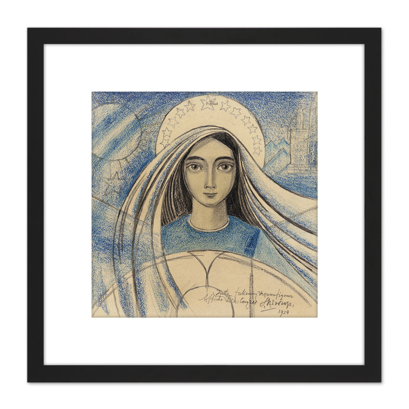 Design Woman Head Religious Drawing - Single Picture Frame Painting